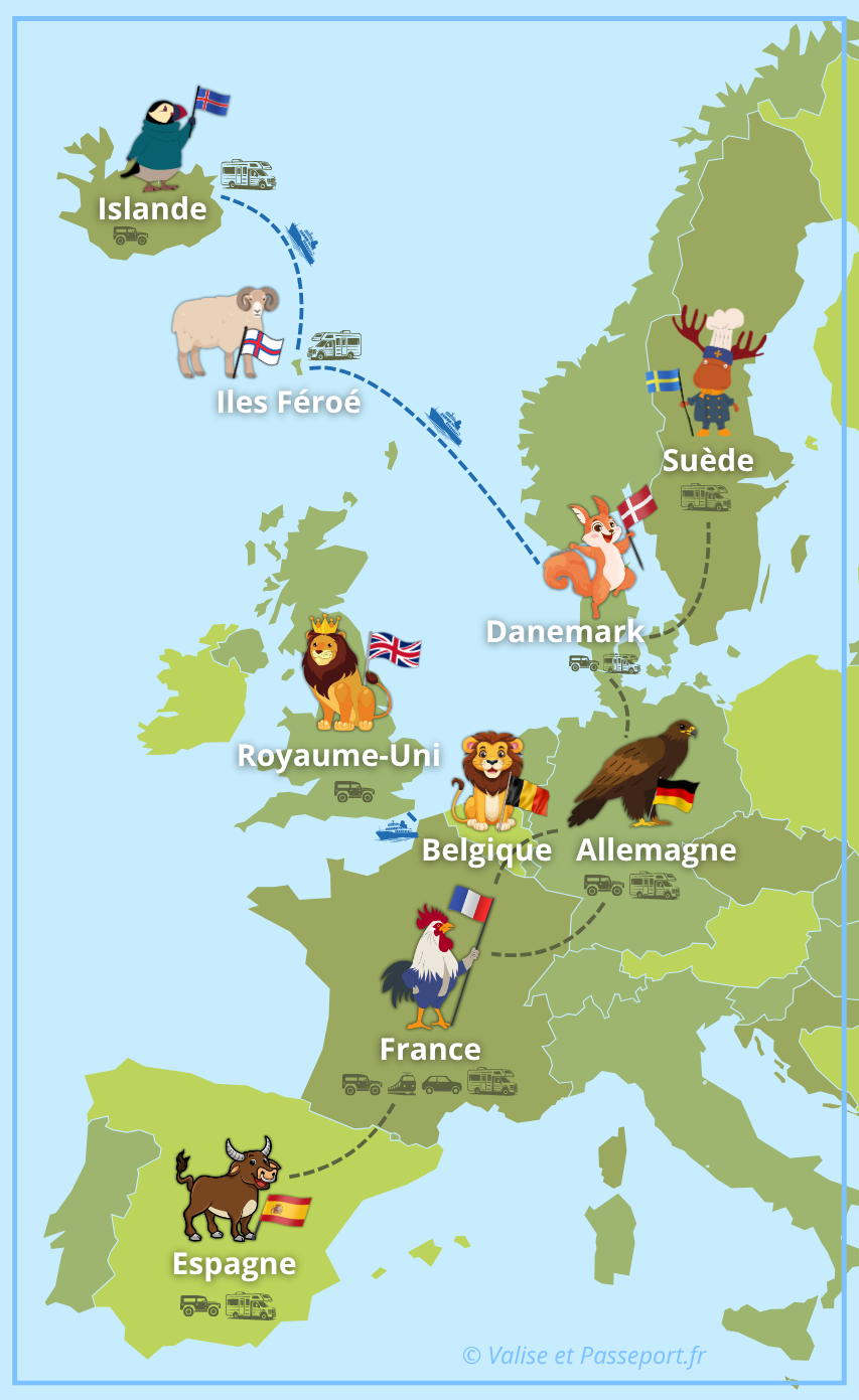carte-Europe-pays-visites-VeP Les Pays
